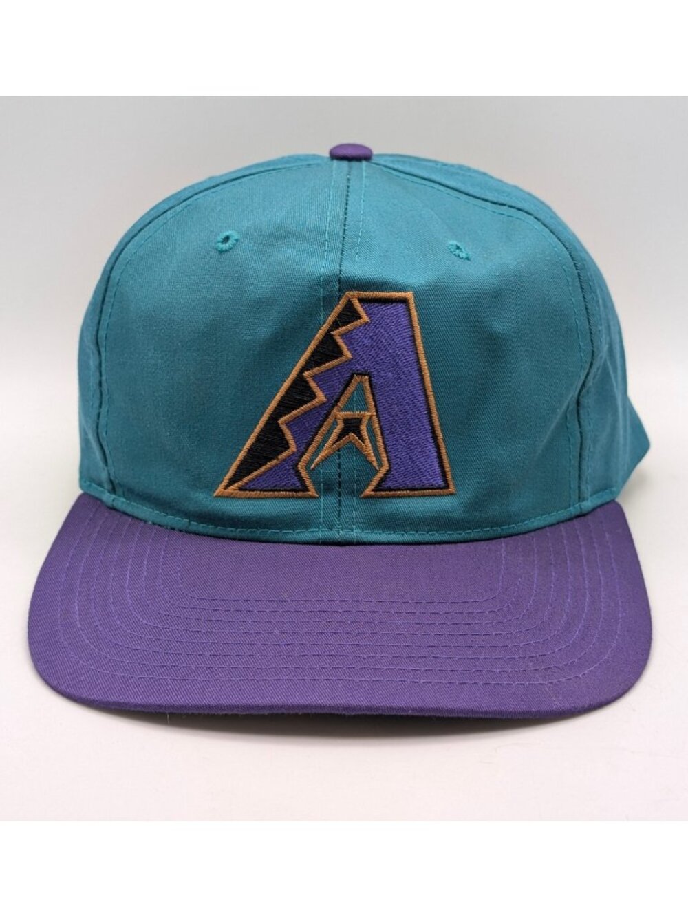 Vintage Arizona Diamondbacks Hat Snapback Teal Purple Twins MLB Baseball 90s Cap - Picture 2 of 5